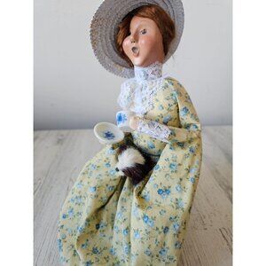 Byers‎ choice winterthur tea dog Victorian girl lady chair